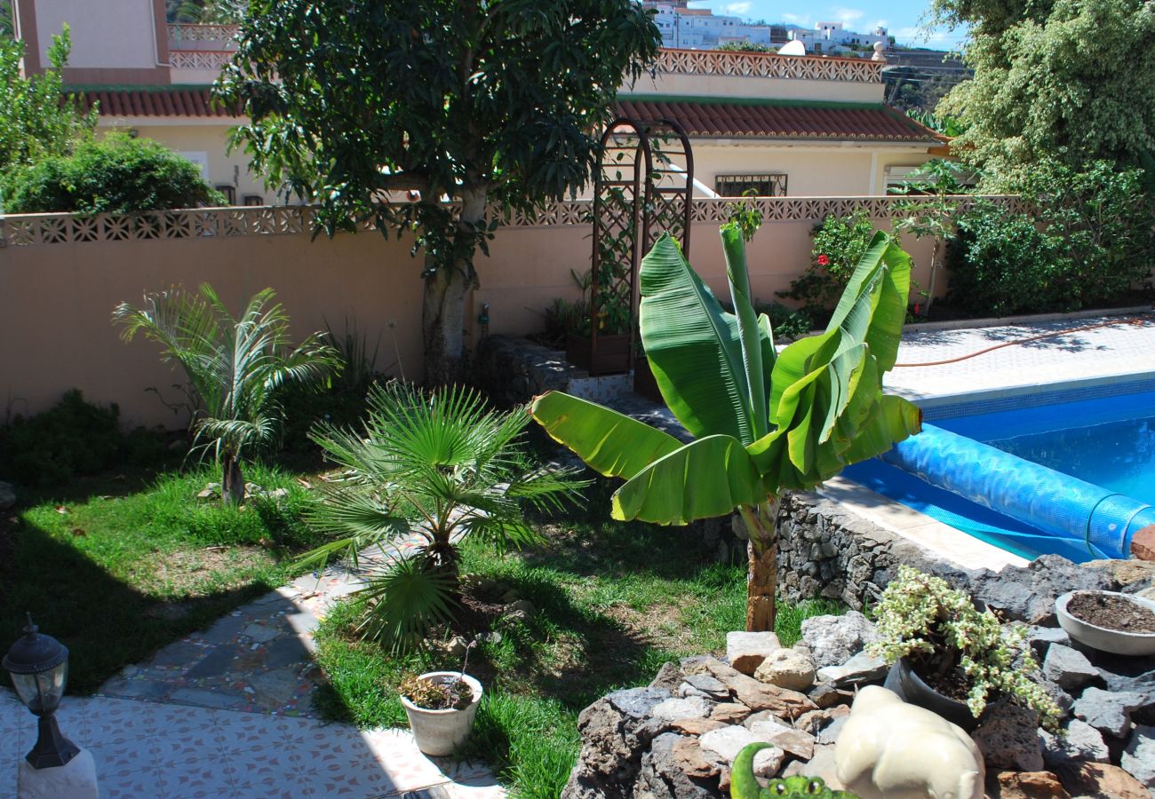 Apartment in Icod de los Vinos - Stunning sea views in this studio with terrace, pool, BBQ