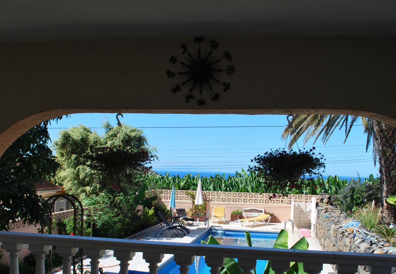 Apartment in Icod de los Vinos - Stunning sea views in this studio with terrace, pool, BBQ